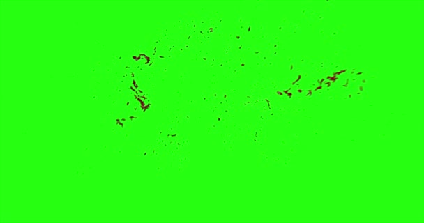 Le sang éclate de flou. 