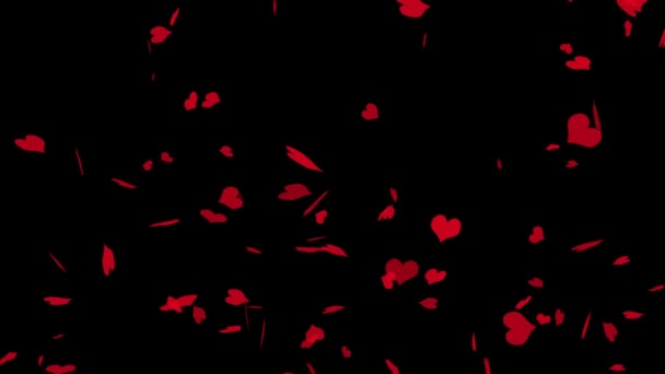 Piros szívek Overlay — Stock videók