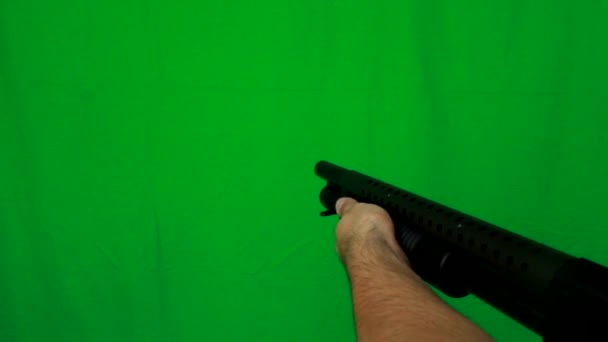 Shotgun Realoading en schieten — Stockvideo