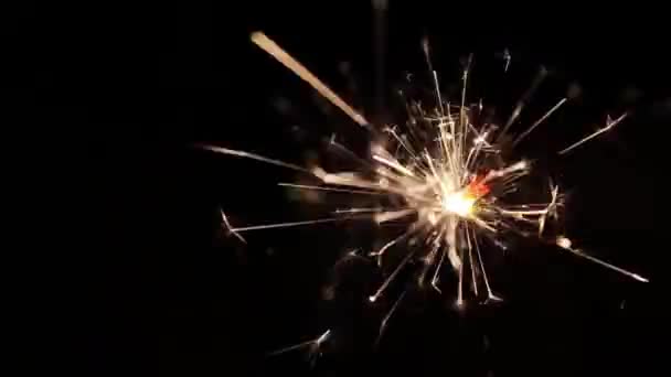 Queima de bengala luzes sparkler — Vídeo de Stock