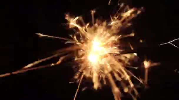 Queima de bengala luzes sparkler — Vídeo de Stock