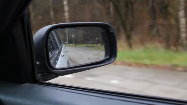 Carro espelho lateral — Vídeo de Stock
