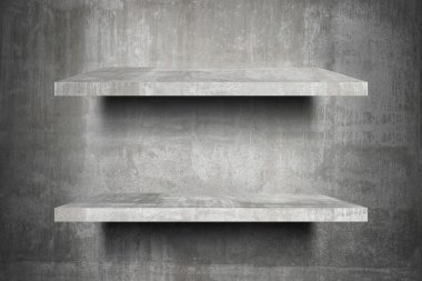 Çift Kişilik boş beton üst hazır ürün görüntü montaj için raflar.