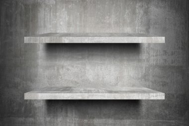 Çift Kişilik boş beton üst hazır ürün görüntü montaj için raflar.
