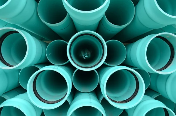 Blue PVC pipes — Stock Photo, Image