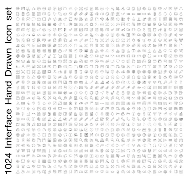 Conjunto de iconos de línea dibujada a mano — Archivo Imágenes Vectoriales