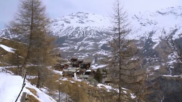 Krajobraz zimowy w Alpach — Wideo stockowe