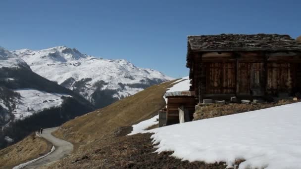 Winterlandschap in de Alpen — Stockvideo