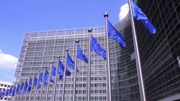 Commissione europea a Bruxelles . — Video Stock