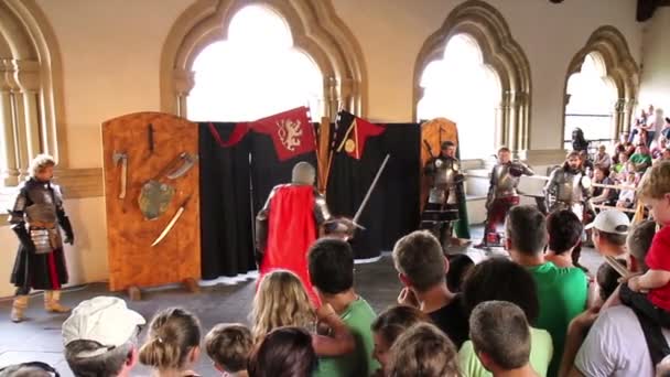 VIANDEN, EL LUXEMBURGO - 03 AGOSTO 2014: Festival Medieval del Castillo de Vianden . — Vídeos de Stock