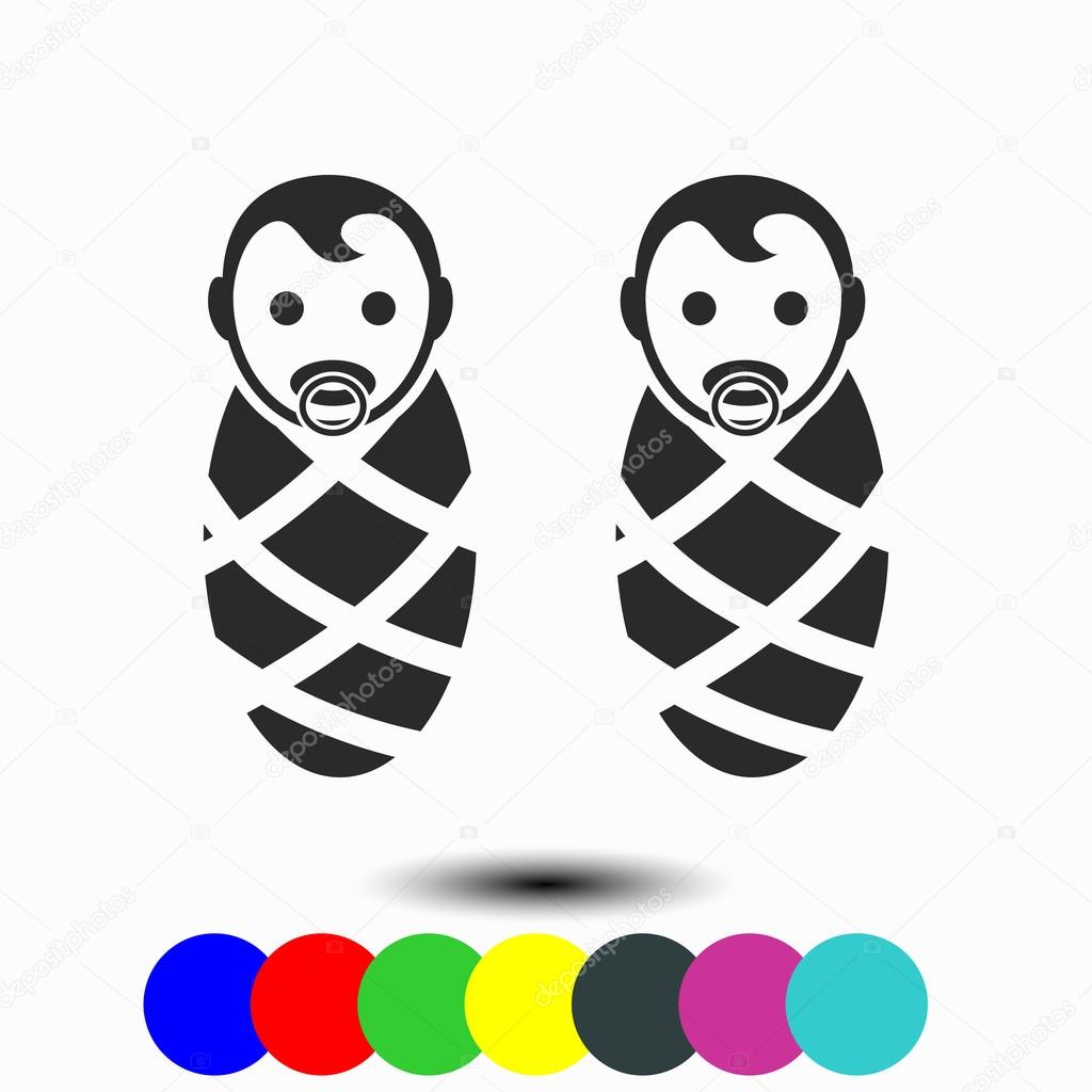 Baby icon. Grey image. Web icon.