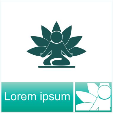 Yoga şekil vektör simge oturuyor. Lotus duruş