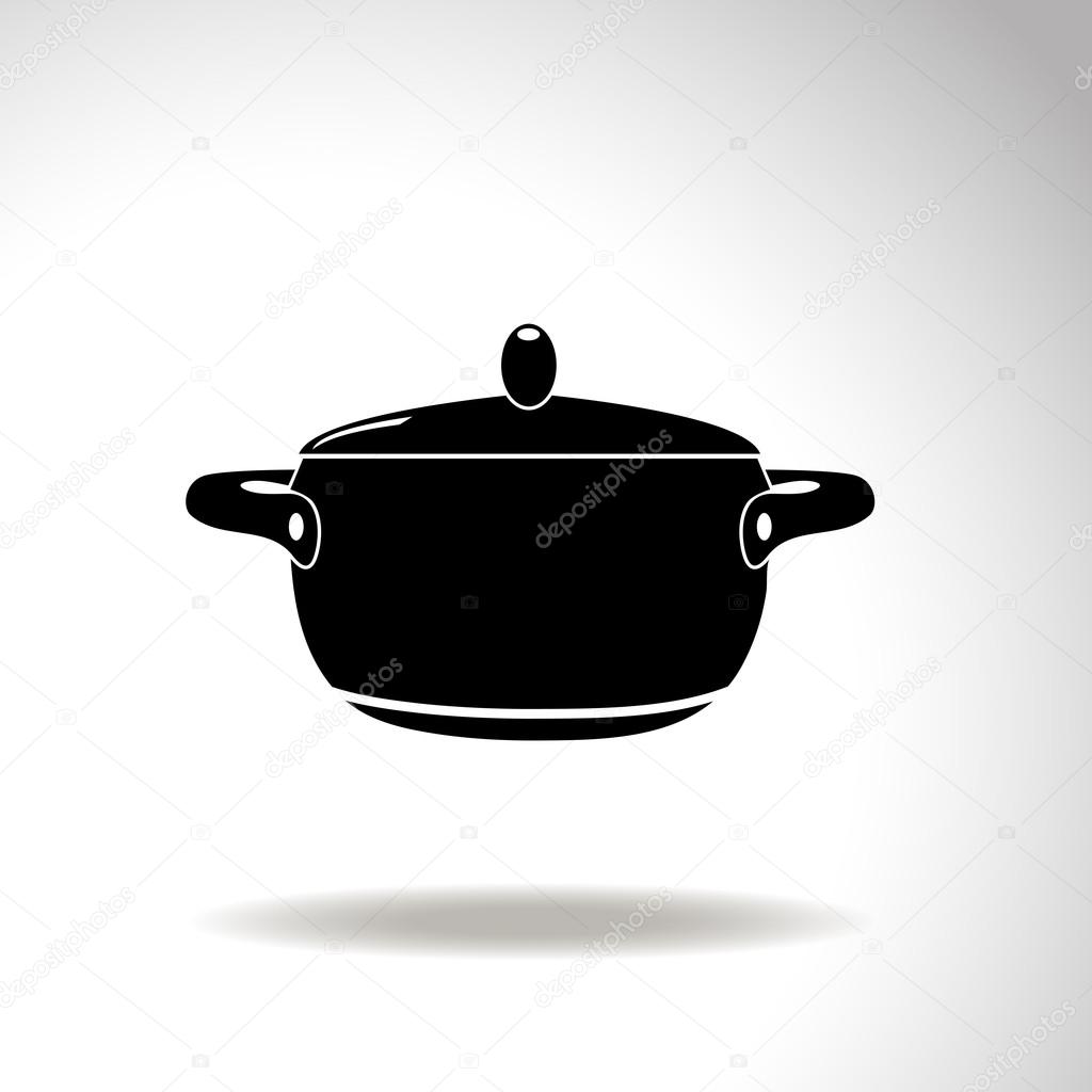 Pot with lid vector illustration