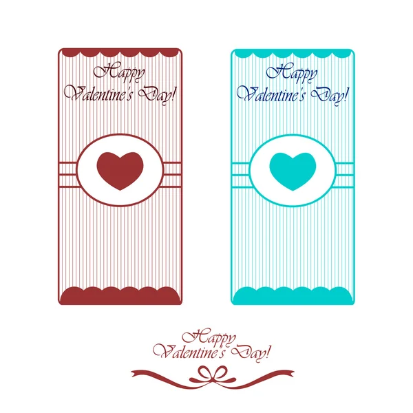 Glücklicher Valentinstag. Liebessymbol. Postkarte für ihn und für sie. Vektorsymbol. — Stockvektor