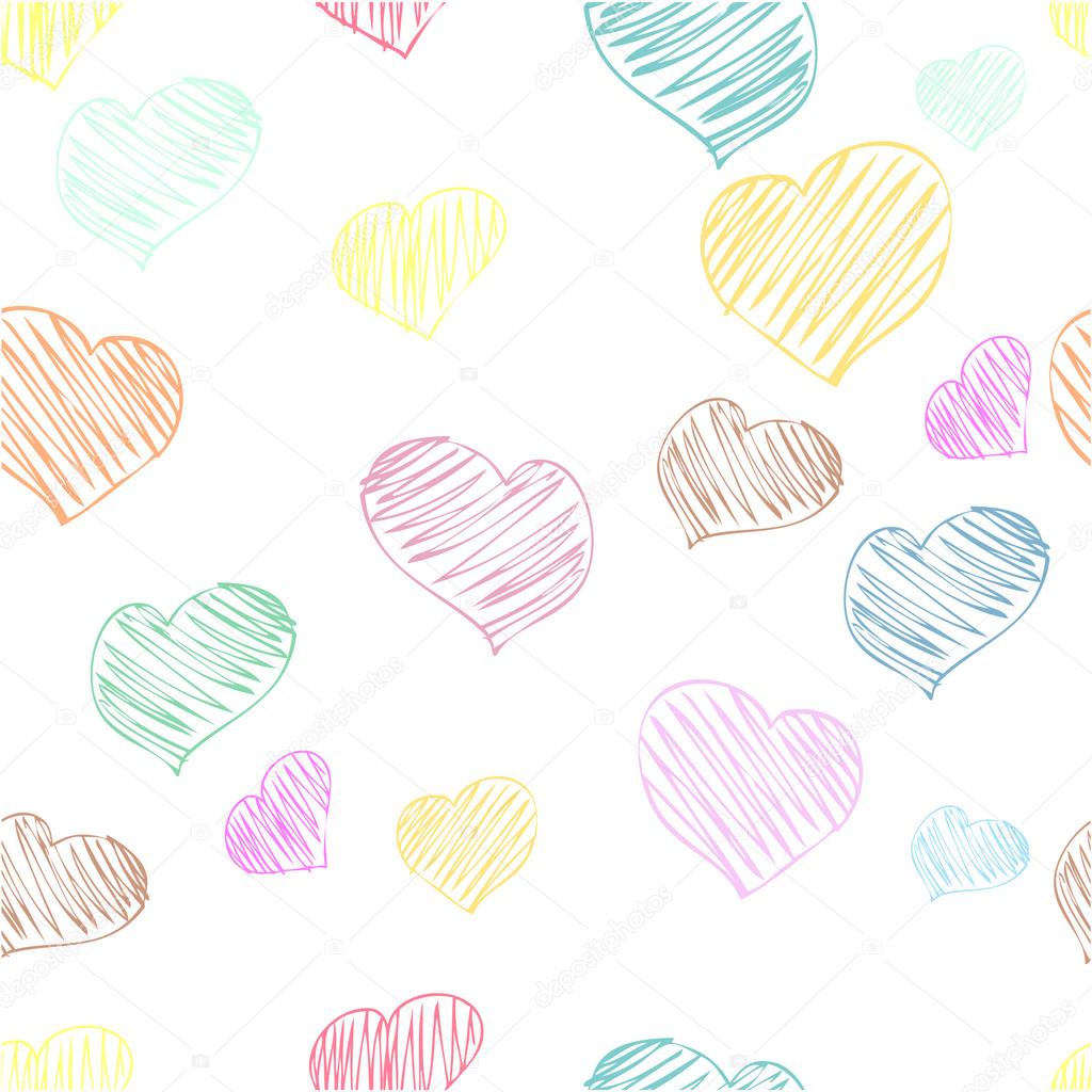 Seamless background hearts pattern.