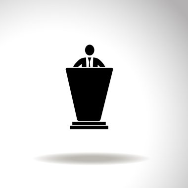 Konuşma simgesini. Konuşmak ve yayın kuruluşu, hatip, sunum.