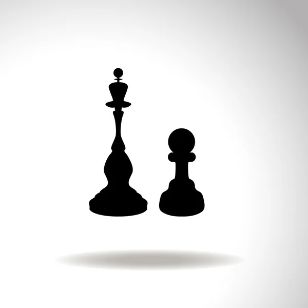 Icon chess pawn with the queen. Vector. — Stock Vector