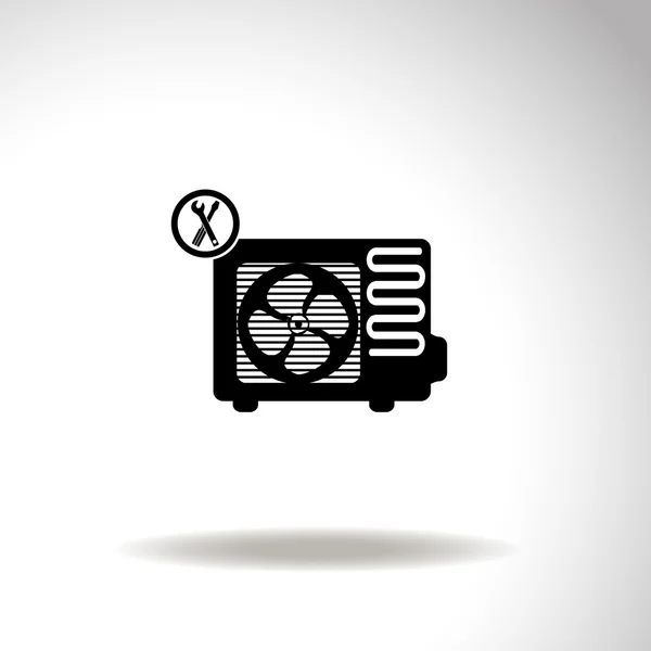 Icono de vector de servicio de aire acondicionado. Unidad exterior — Vector de stock