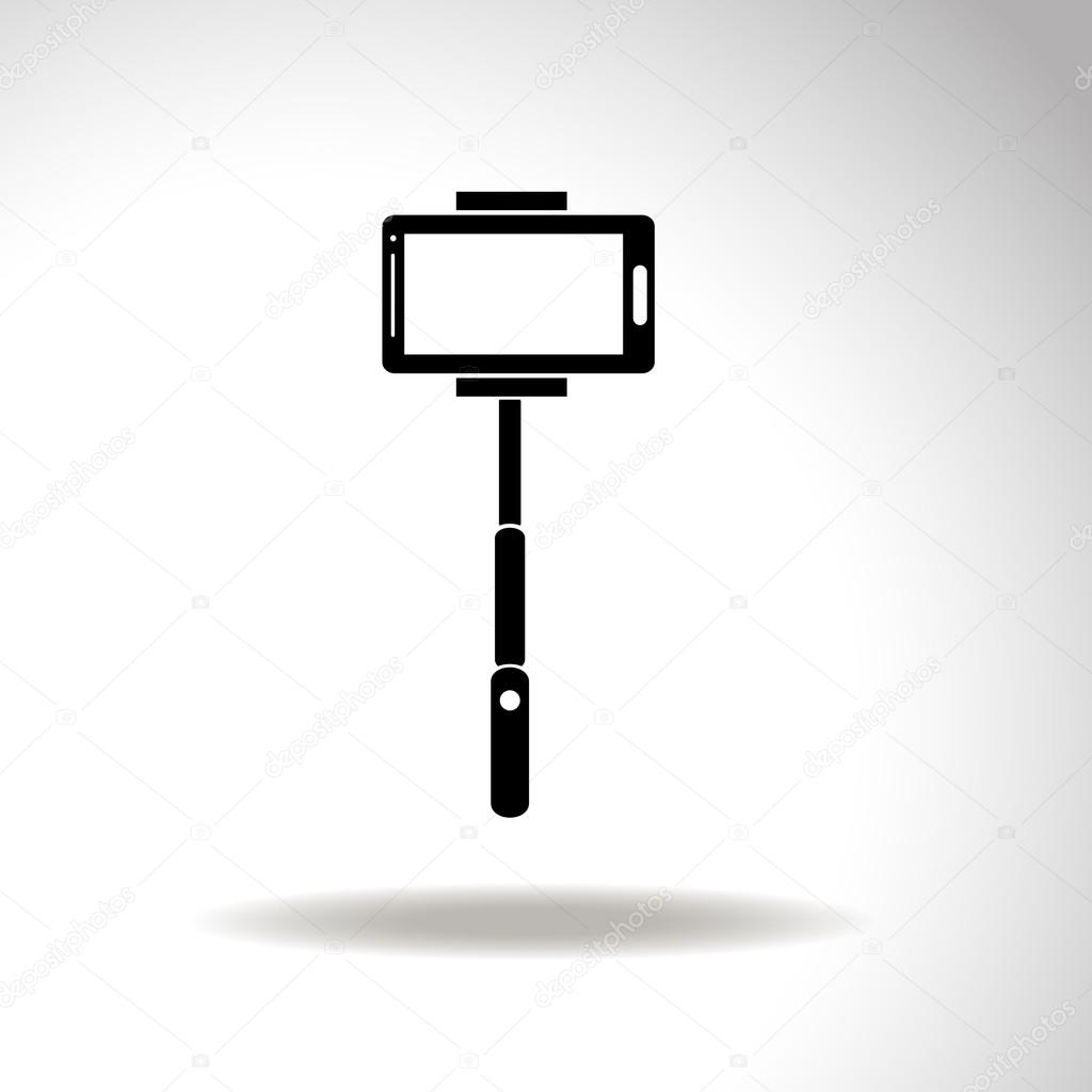 Monopod selfie vector icon.