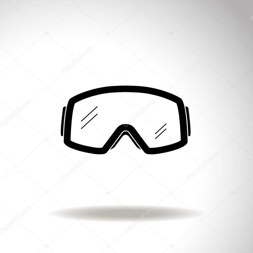 Ski goggles vector icon.