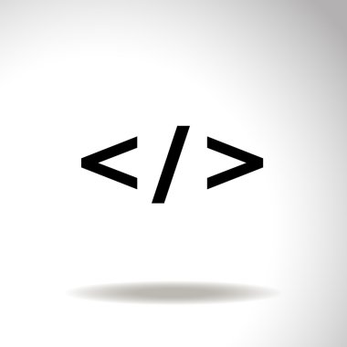 Bilgisayar kodu düz simgesi. Programlama dili