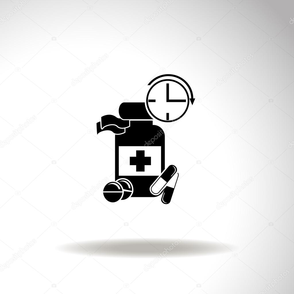 Medicine time prescription vector icon.