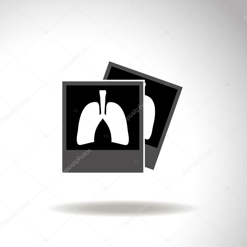 X-ray of Lungs vector icon.