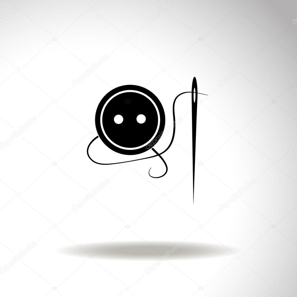 Needle icon with button. Vector.