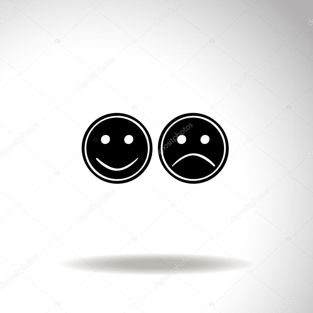 Happy and Sad Smile vector icon.