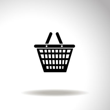 Alışveriş sepeti simgesi, vektör illüstrasyonu.