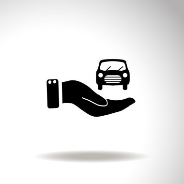 El ve araç vektör simgesi.