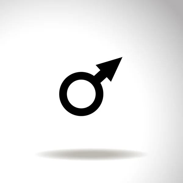Icono masculino. Señores signo de sexualidad. Botón gris círculo plano. bu — Archivo Imágenes Vectoriales