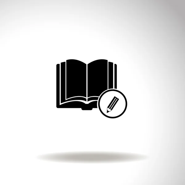 Open book with a pensil vector icon. — Stock Vector