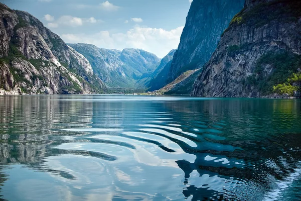 Natural landscape at geirangerfjord in norway Stock Image