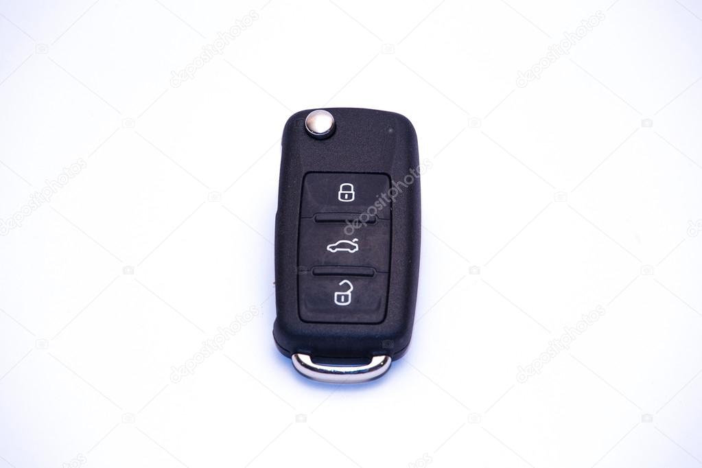 Isolated car key with remote control.