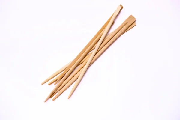 白色背景上的木制筷子. — 图库照片