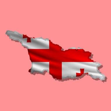 Gürcistan 'ın soyut bayrağını gölge şeklinde dalgalandırmak