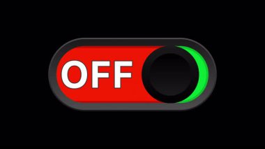 Şeffaf bir arkaplanda hareketli siyah düğme kapatıldı