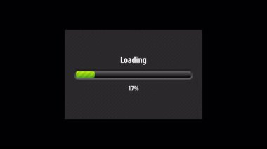 Şeffaf arkaplanda yeşil yükleme çubuğu canlandırması