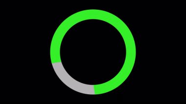 Saydam bir arkaplan üzerinde sayılar ile yeşil dairesel yükleme animasyonu