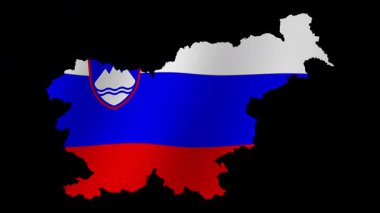 Slovenya bayrağının 4K biçiminde şeffaf arkaplanı olan bir harita olarak canlandırılması