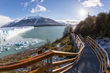 Outlook stairs in Perito Moreno Park clipart
