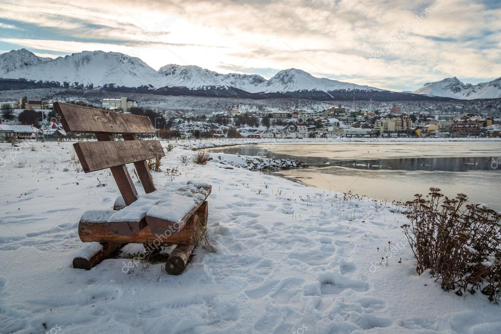 Beautiful scene of Ushuaia in winter — Stock Photo © lspencer 108643502
