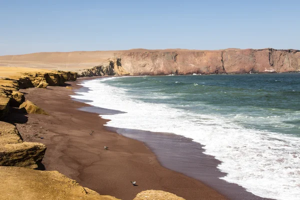 Desierto y mar en la zona de Paracas — Foto de Stock