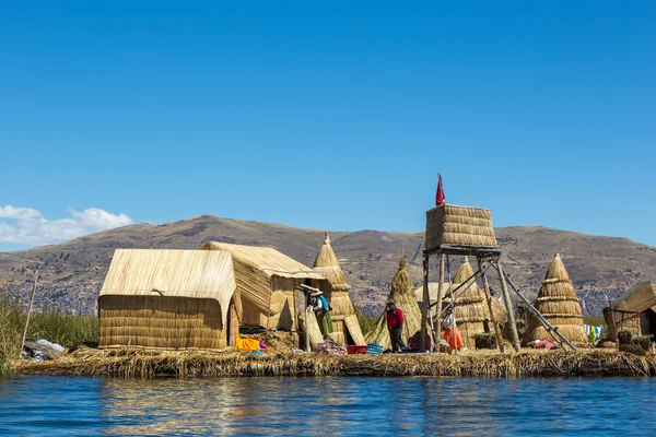 La gente del posto a Lago Titicaca a Puno — Foto Stock