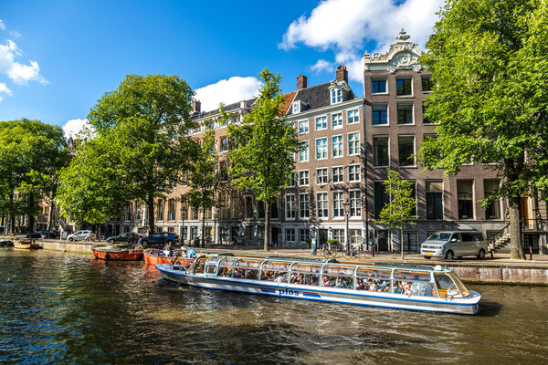 Residential buildings in edge of Amsterdam canals