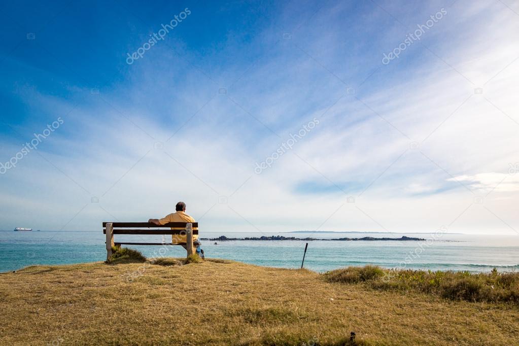 man enjoying blue sea
