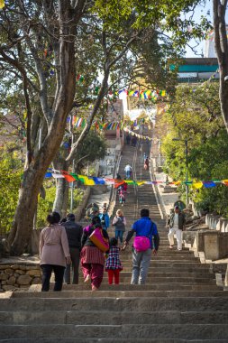 Maymun tapınağında yerli halk ve turistler