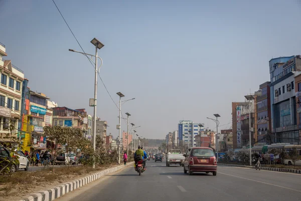 Verkeer tijdens week in Kathmandu — Stockfoto