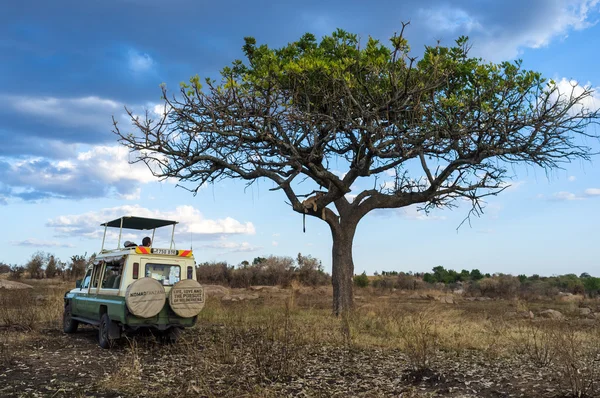 Safari car in Serengeti National Park